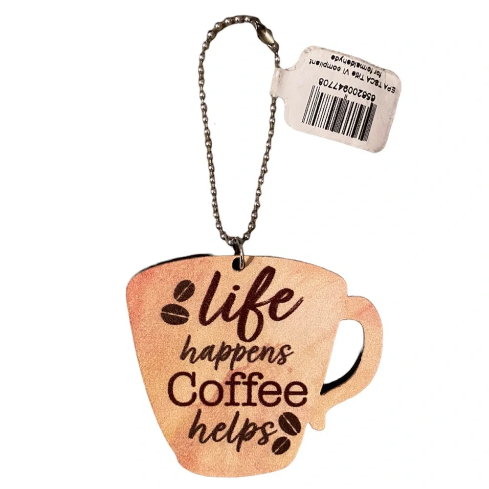 Statement Bag Charms Keychains Retro Life Coffee Cupcakes Set of 2 Whimsical Fun